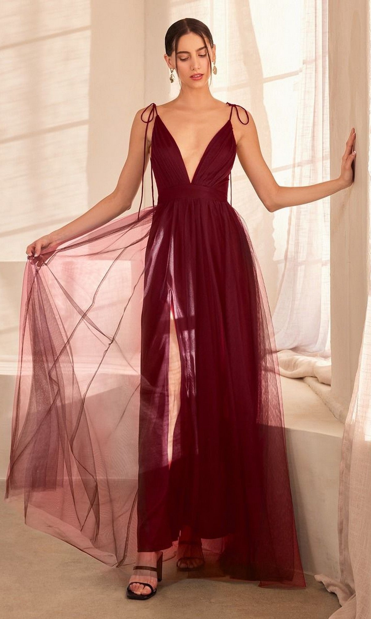 Burgundy Amoris Long Formal Dress SE005 - Image