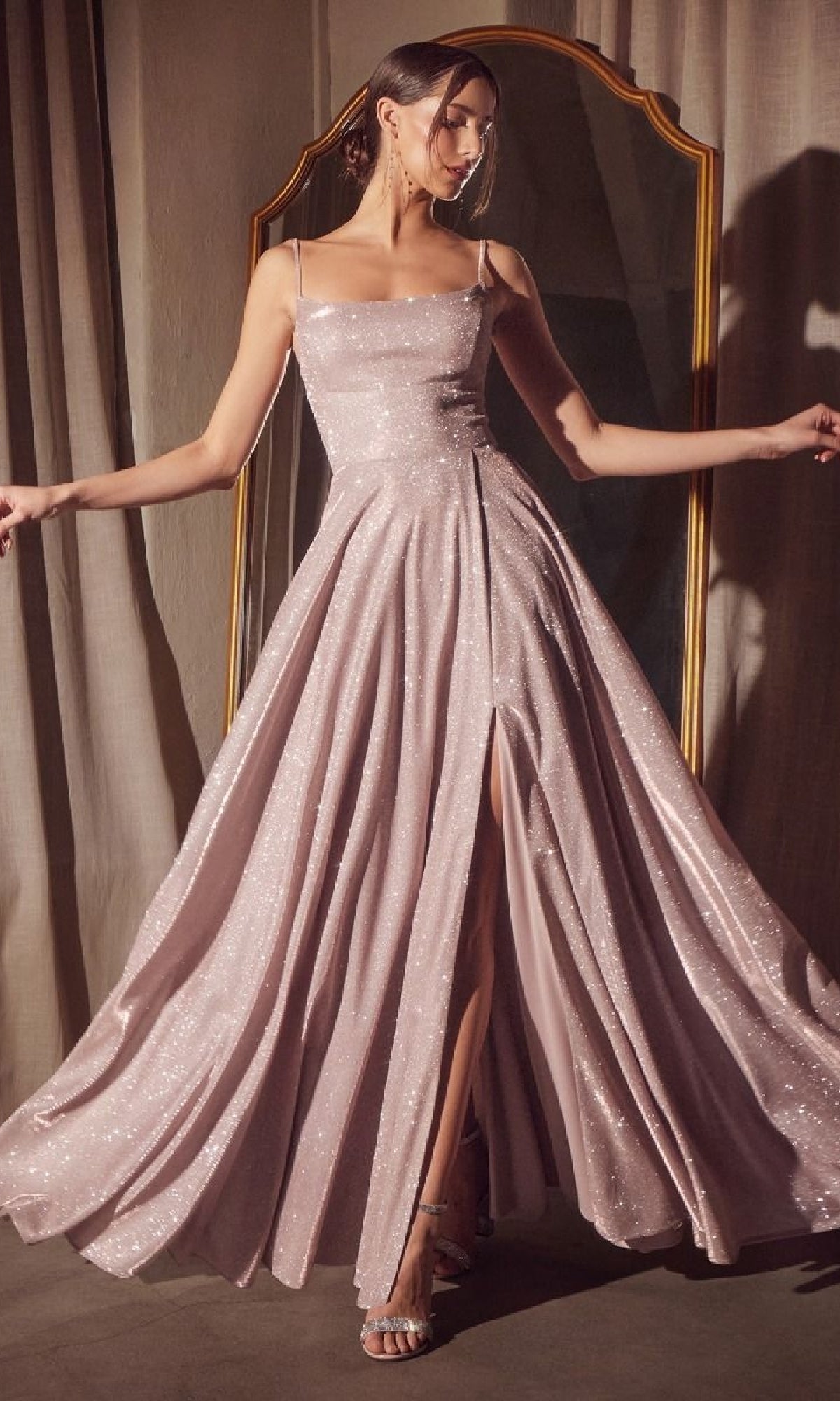 Dusty Rose Ladivine Long Formal Dress t213
