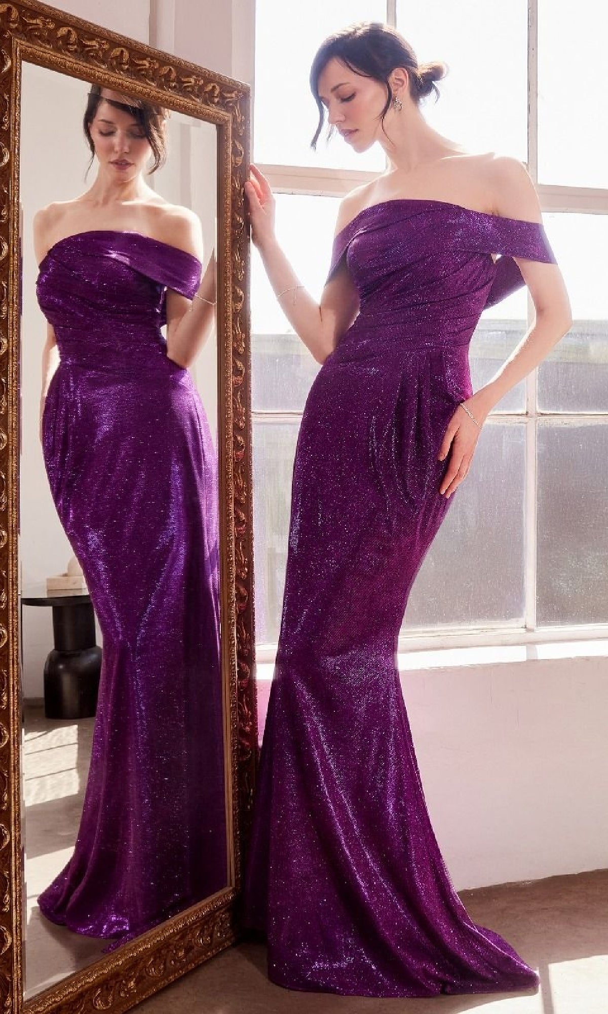 Purple Ladivine Long Formal Dress t603