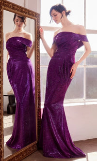 Purple Ladivine Long Formal Dress t603