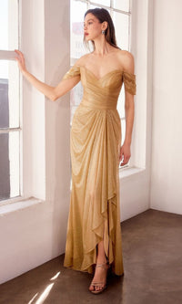 Gold Amoris Long Formal Dress T604