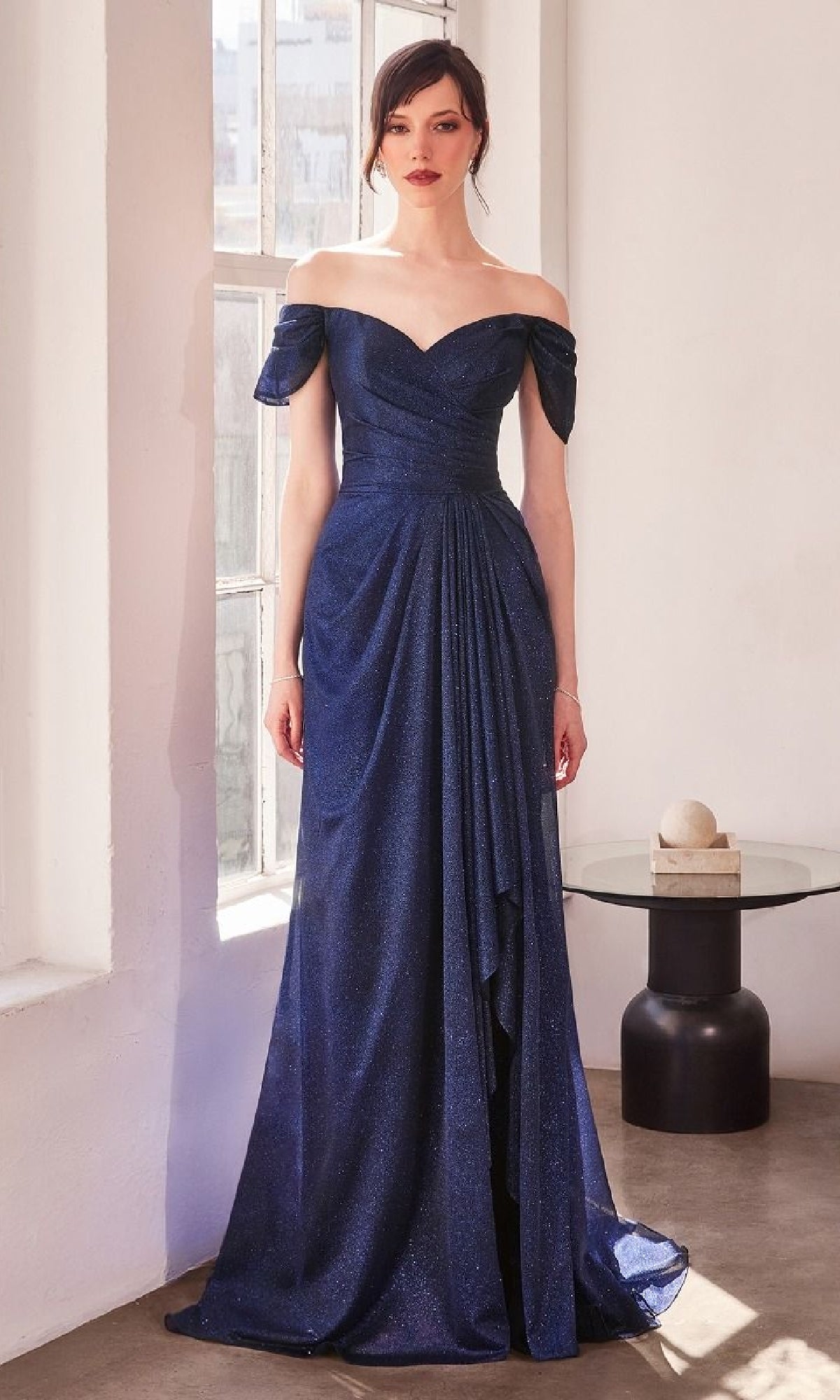 Navy Amoris Long Formal Dress T604