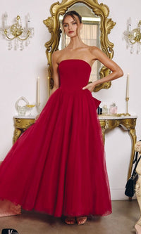 Burgundy Amoris Long Formal Dress T712 - Image
