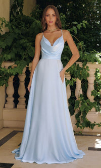 Light Blue Amoris Long Formal Dress T714 - Image