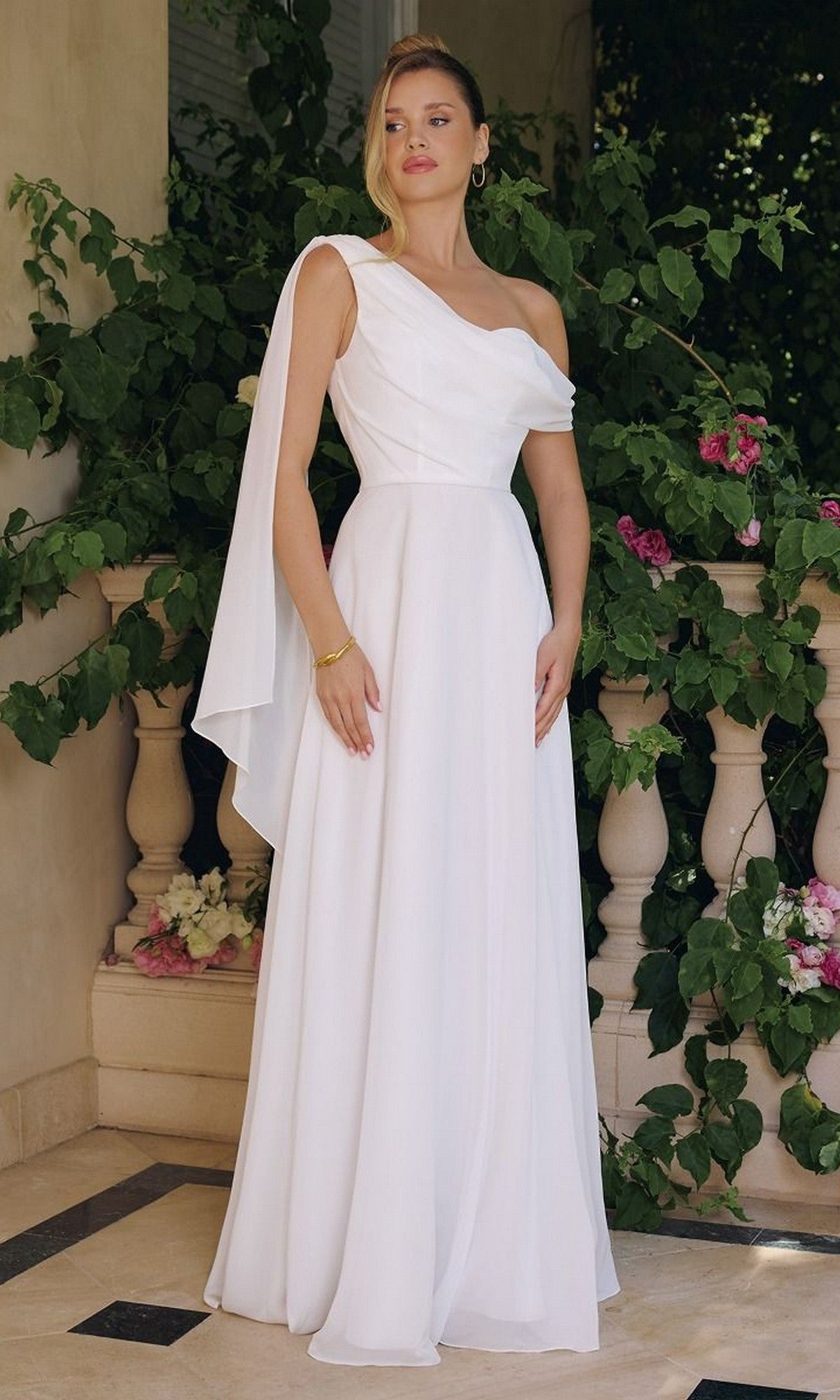 Off White Amoris Long Formal Dress T716W - Image