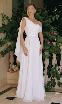 Off White Amoris Long Formal Dress T716W - Image