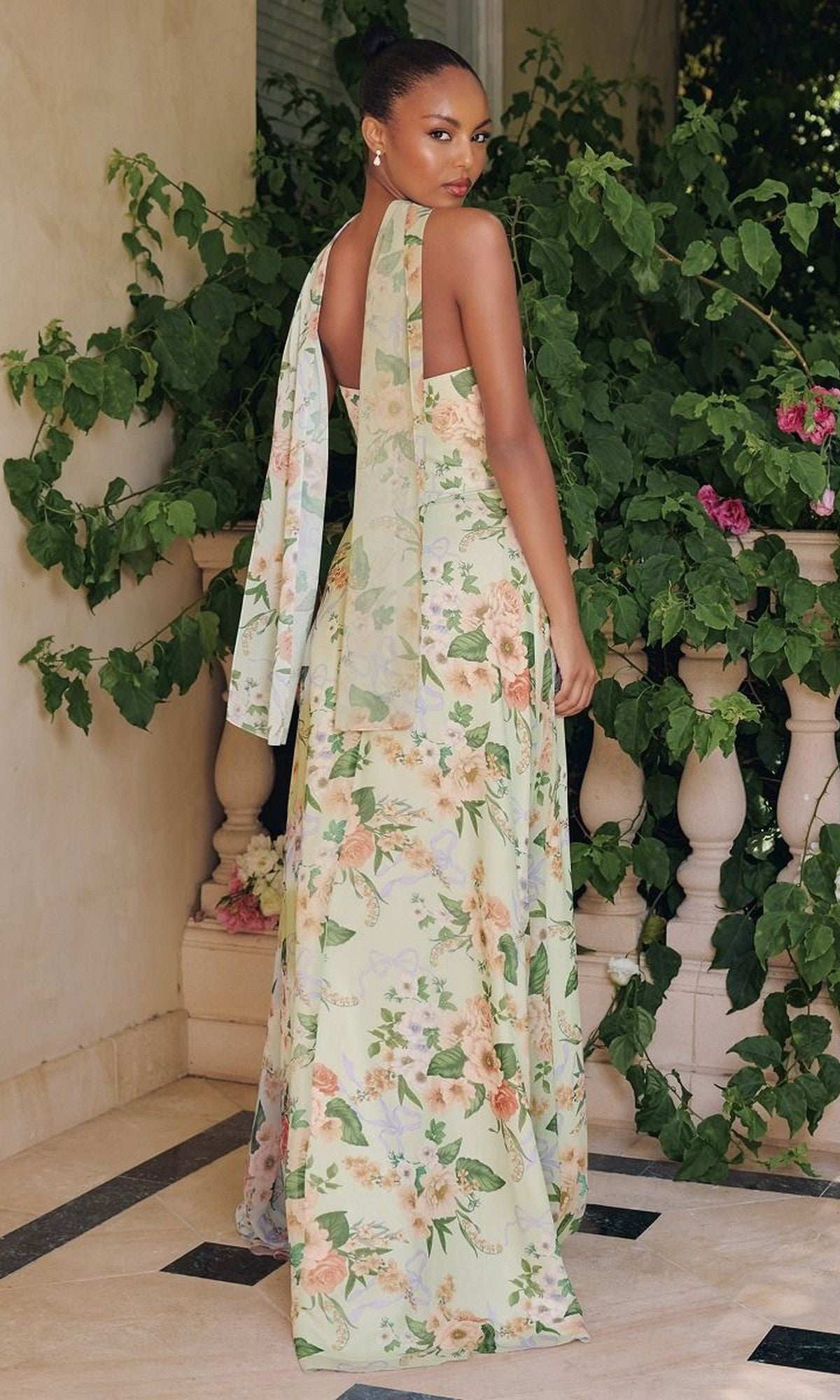 Long Formal Dress T717 by Amoris Sage Print / 2XSmall