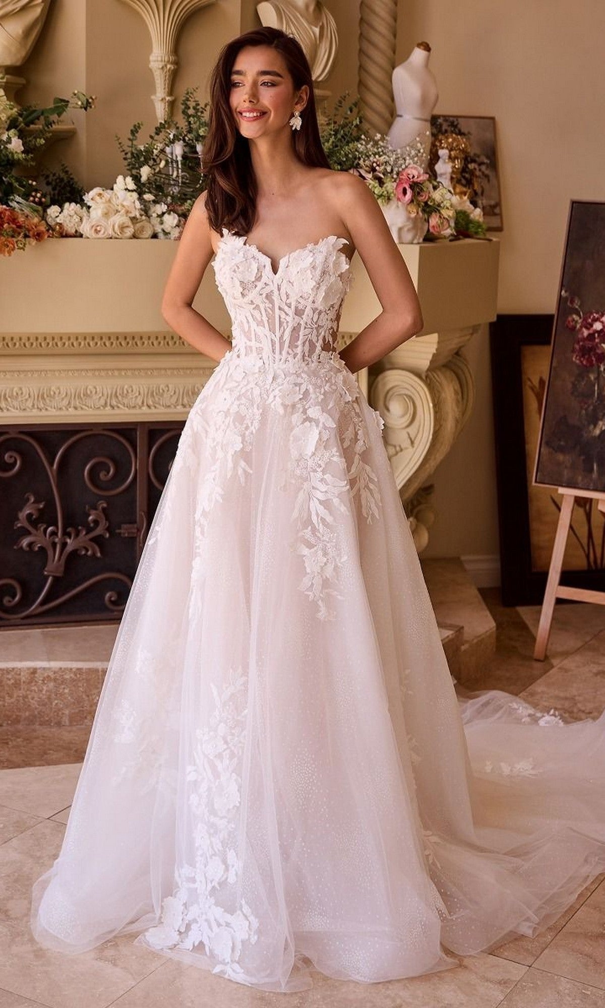 Off White Andrea and Leo Long Formal Dress WL018 - Image