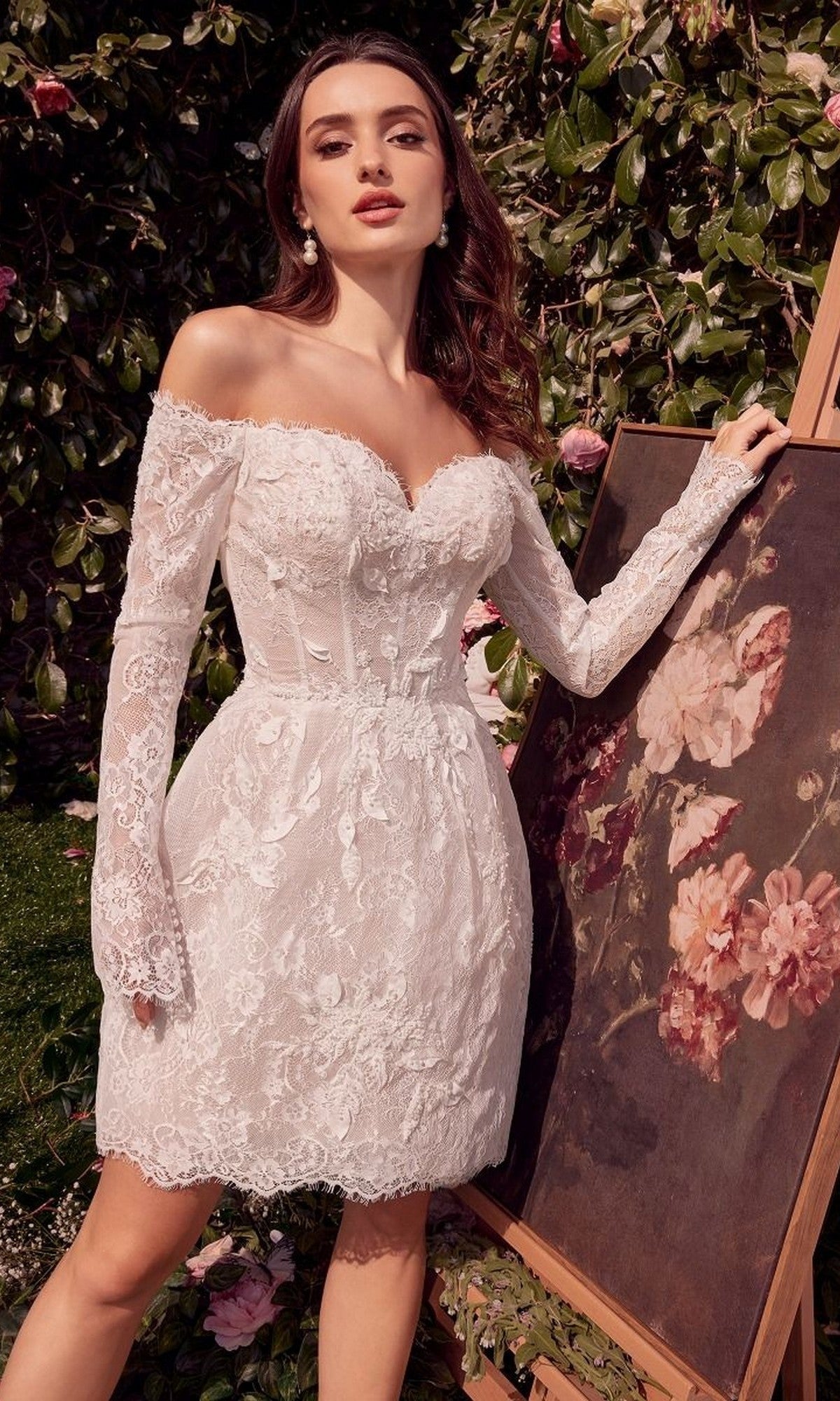 Off White Andrea and Leo Short Cocktail Dress WL021 - Image