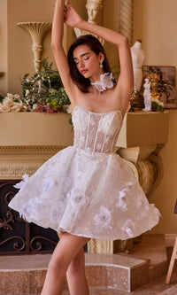 Off White Andrea and Leo Short Cocktail Dress WL025 - Image