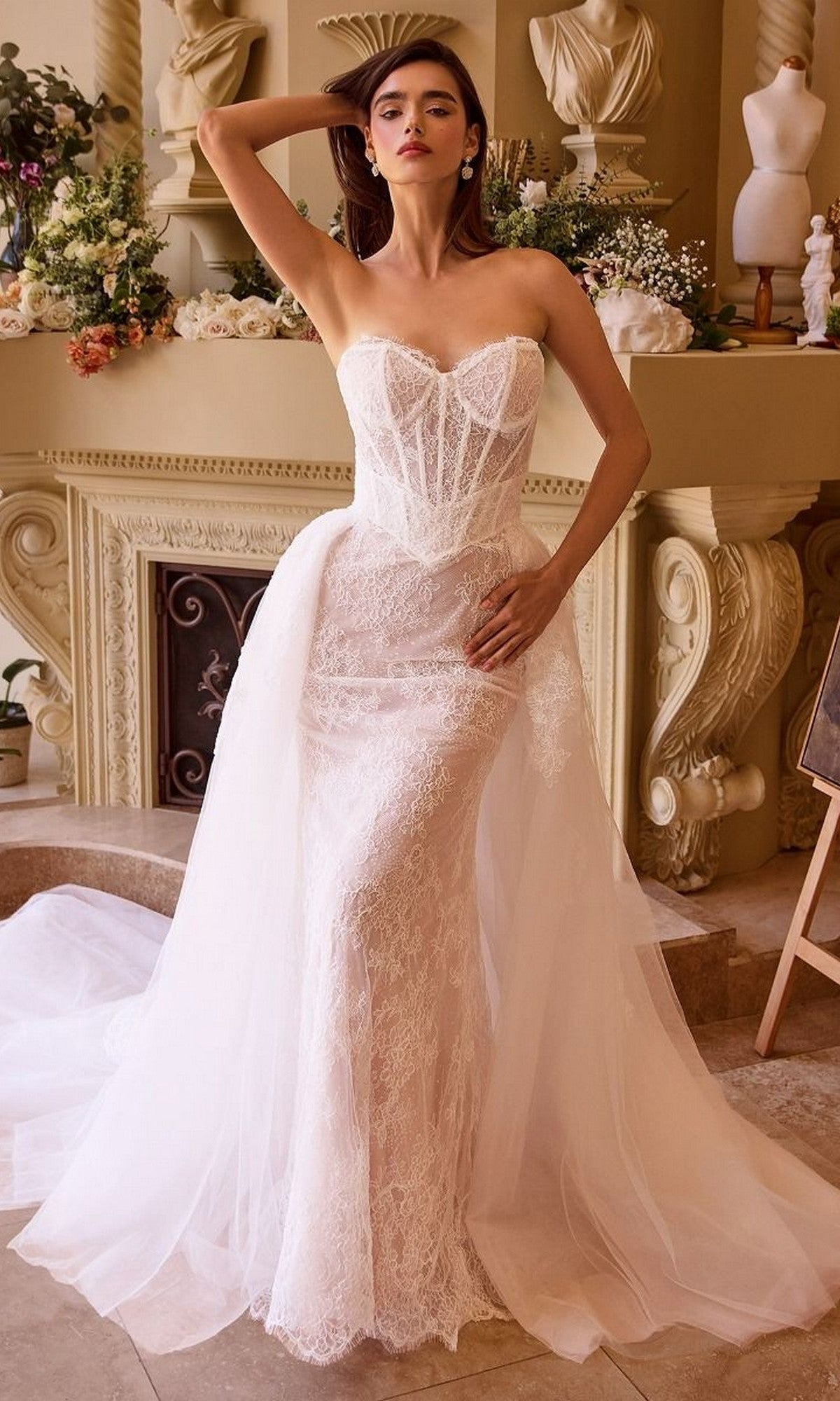Off White/Nude Andrea and Leo Long Formal Dress WL044