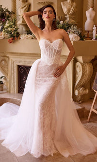 Off White/Nude Andrea and Leo Long Formal Dress WL044