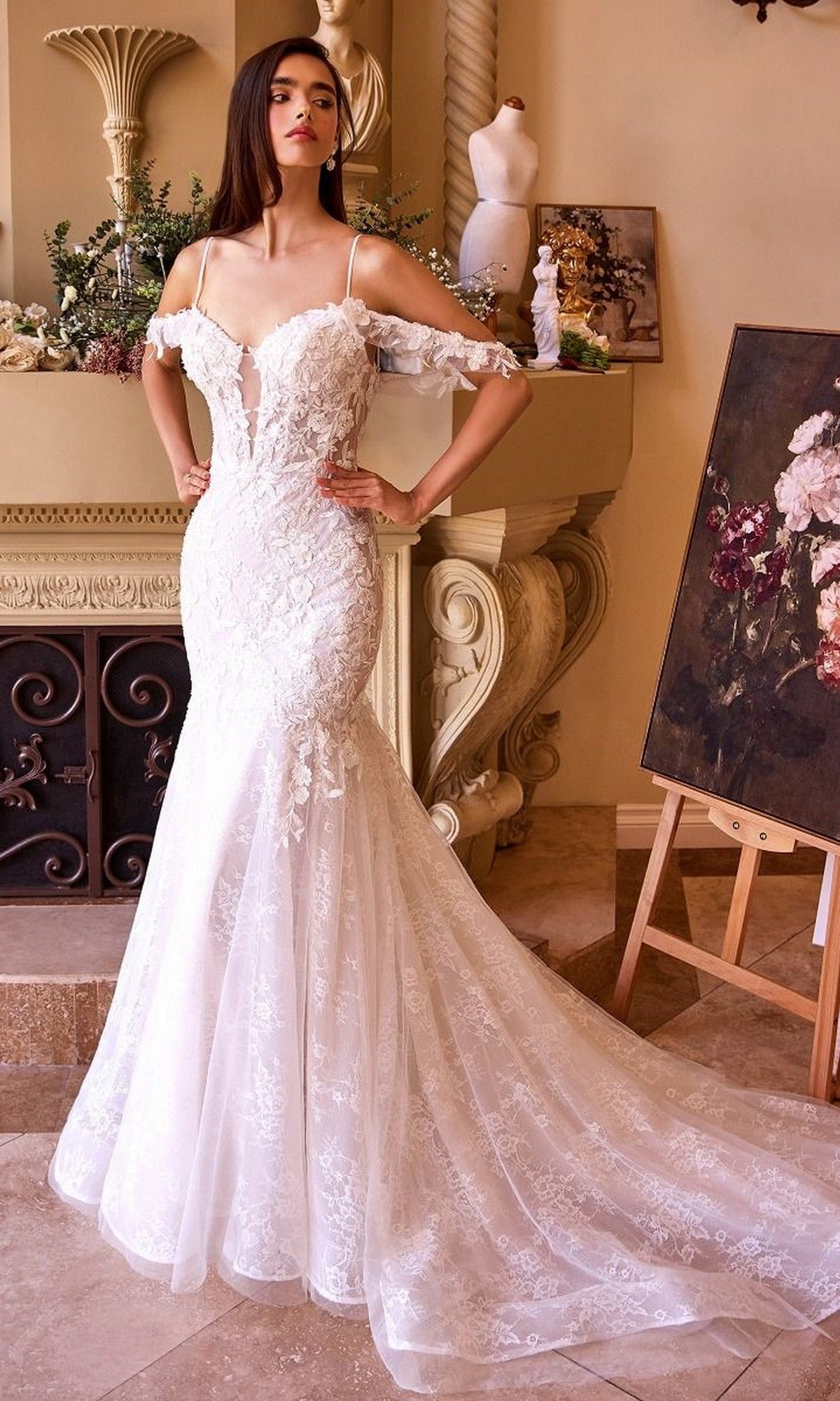 Off White Andrea and Leo Long Formal Dress WL051 - Image