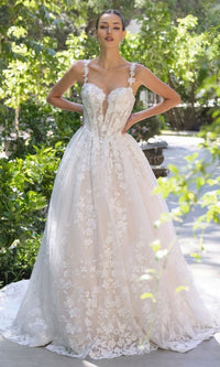 Off White/Nude Andrea and Leo Long Formal Dress WL058 - Image