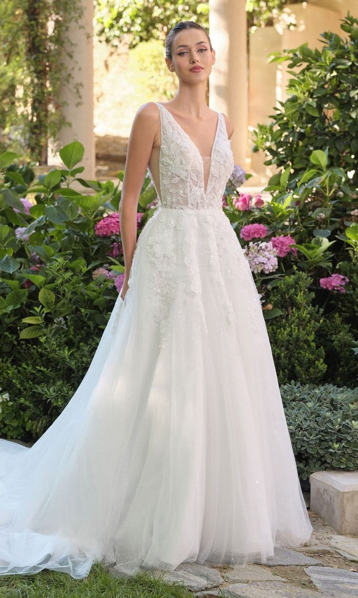 Off White Andrea and Leo Long Formal Dress WL064 - Image