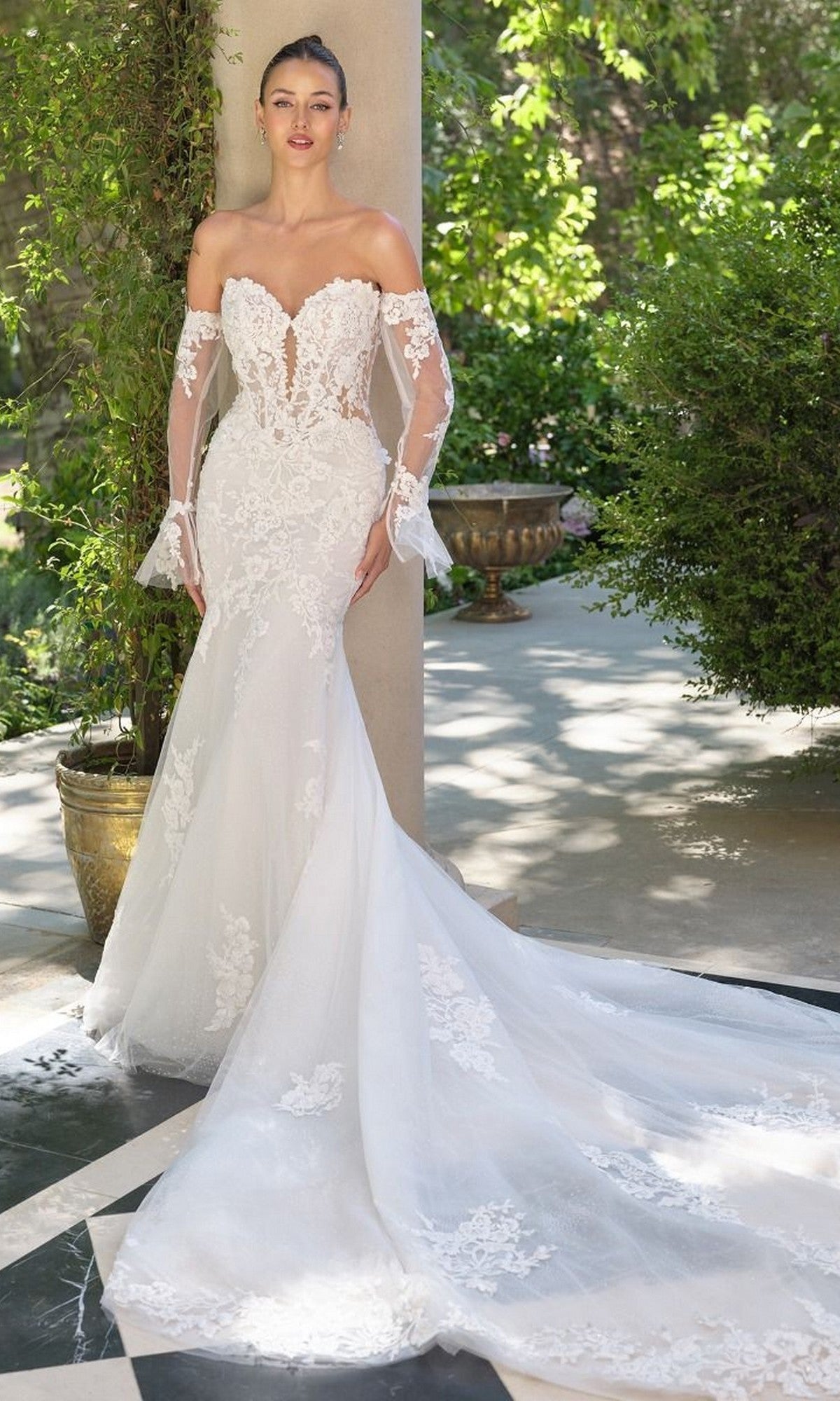 Off White Andrea and Leo Long Formal Dress WL065 - Image