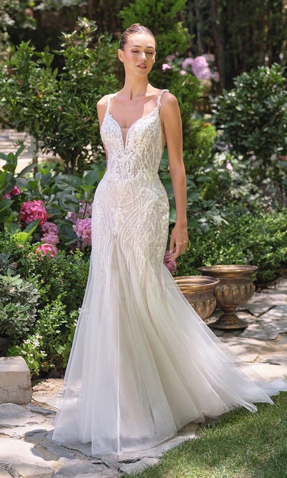 Off White Andrea and Leo Long Formal Dress WL066 - Image