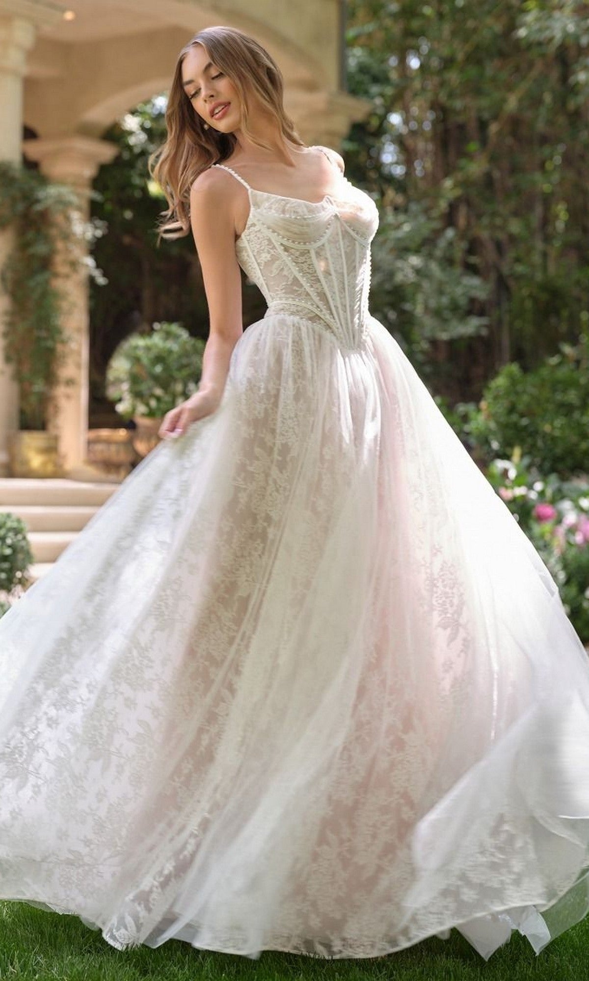 Andrea and Leo WL069 Long Prom Dress Off White/Nude / 16