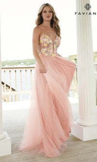 Spring/Pink Long Formal Dress 11001 by Faviana