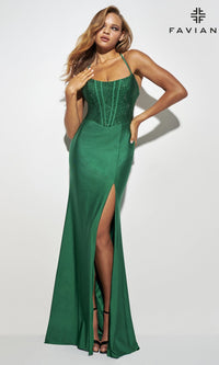 Dark Emerald Long Formal Dress 11011 by Faviana