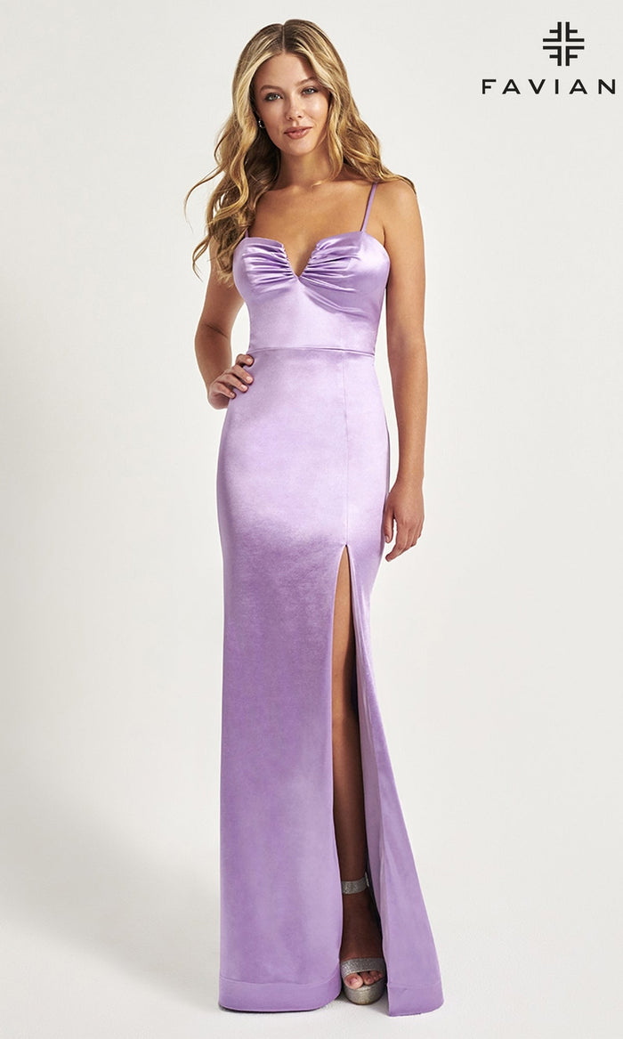 Lilac Long Formal Dress 11025 by Faviana