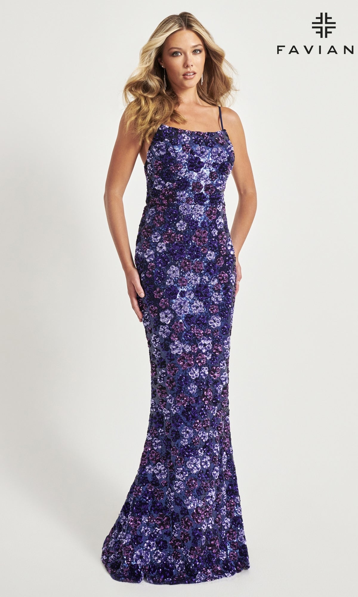 Purple/Navy Long Formal Dress 11037 by Faviana