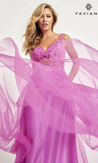 Fuchsia Long Formal Dress 11055 by Faviana - Image