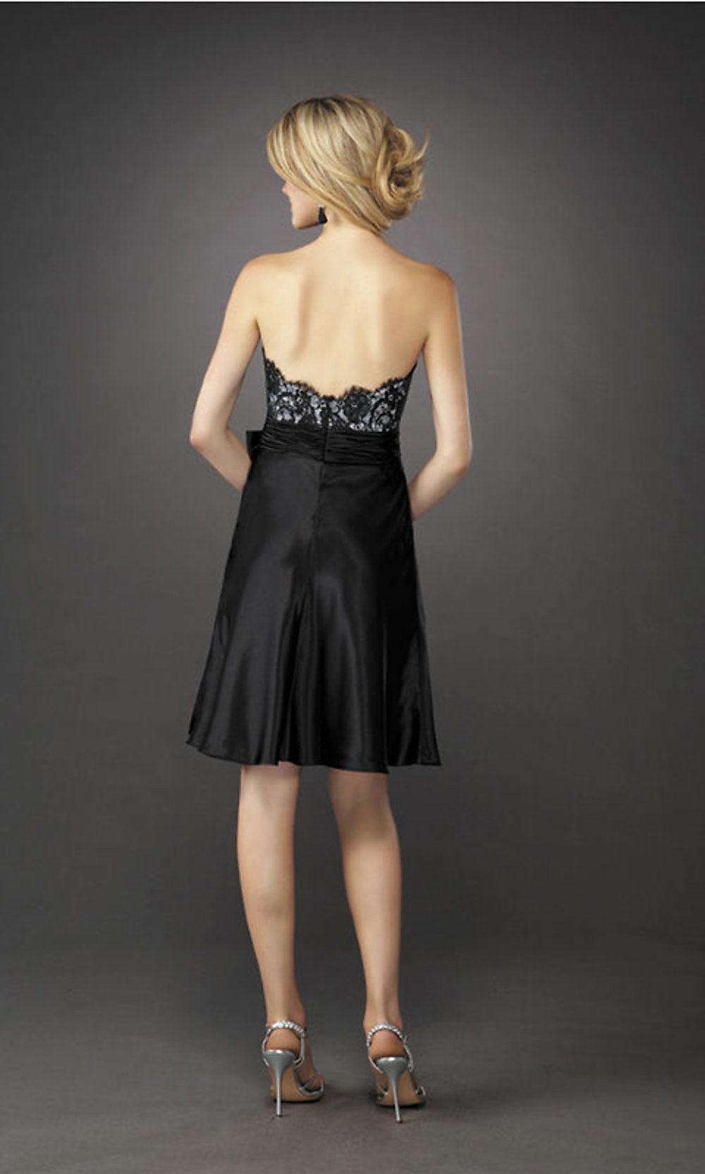  Black Short La Femme Strapless Party Dress