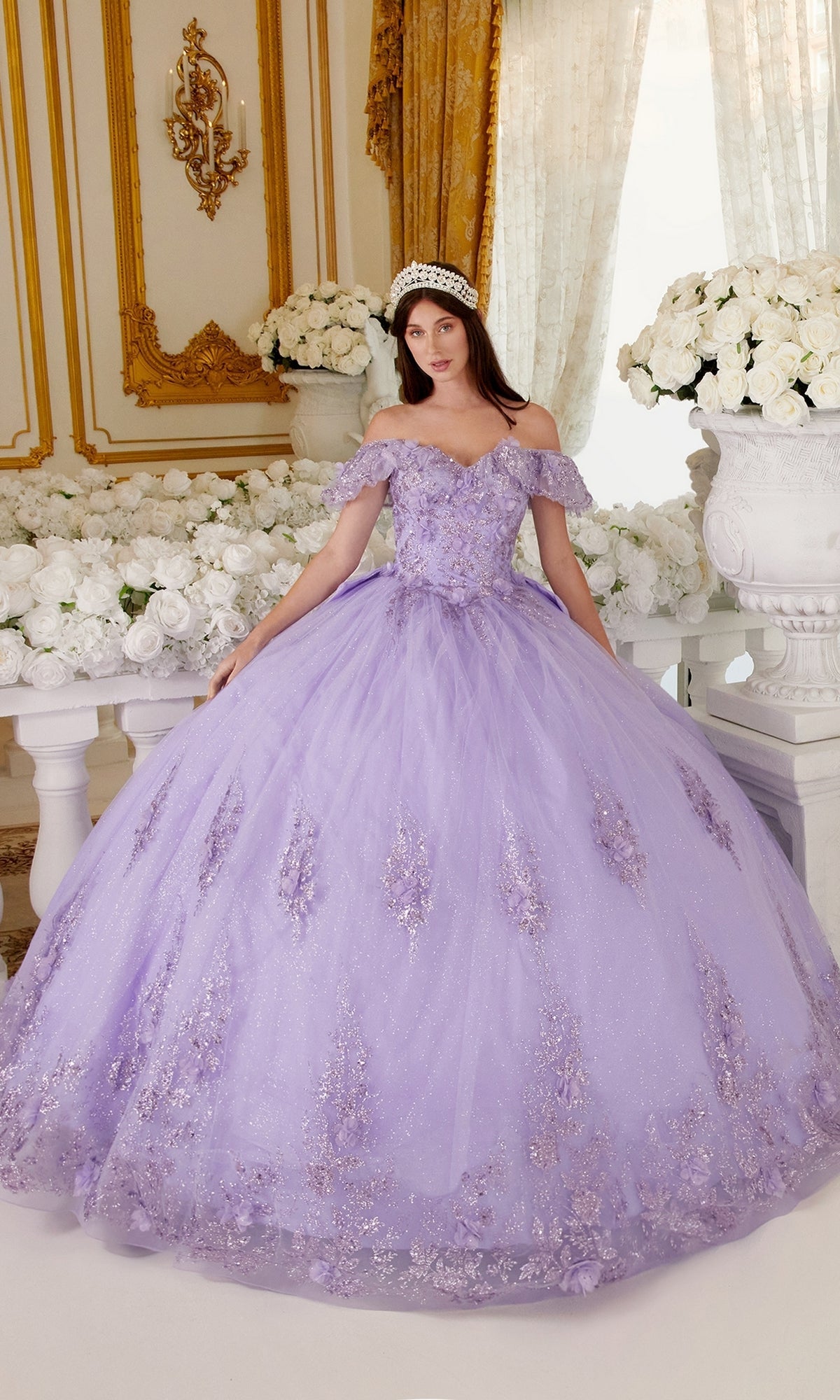 purple quinceaera dress with sleeves Ruffled Lace Quinceanera Dress by Alta Couture MQ3088