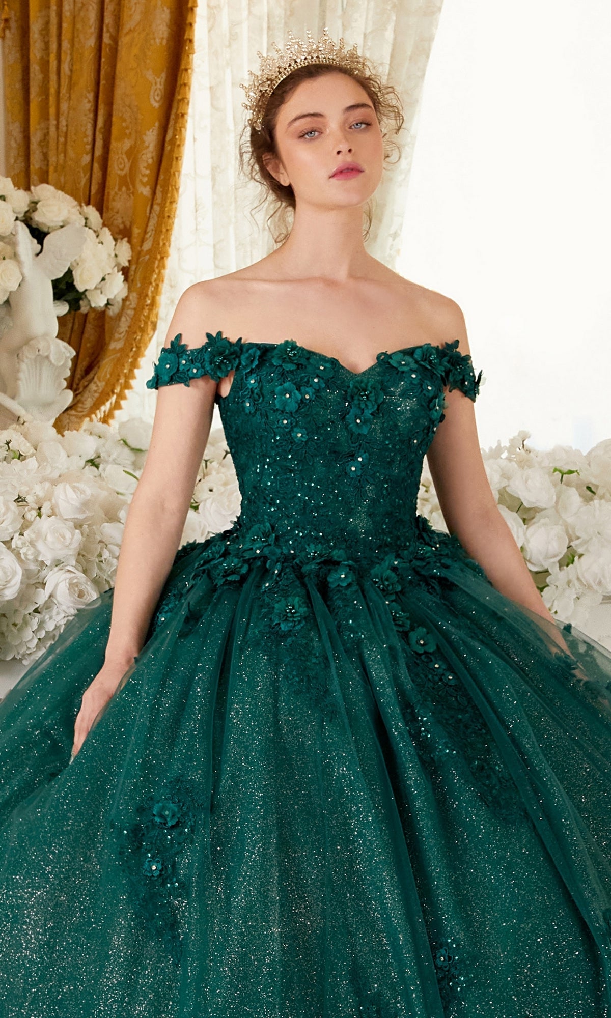 green emerald velvet dress Ladivine 15702 Prom Dress - Light Blue