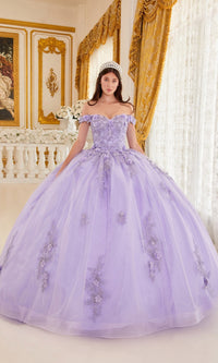 Lavender Long Ladivine 15702 Quinceanera Dress