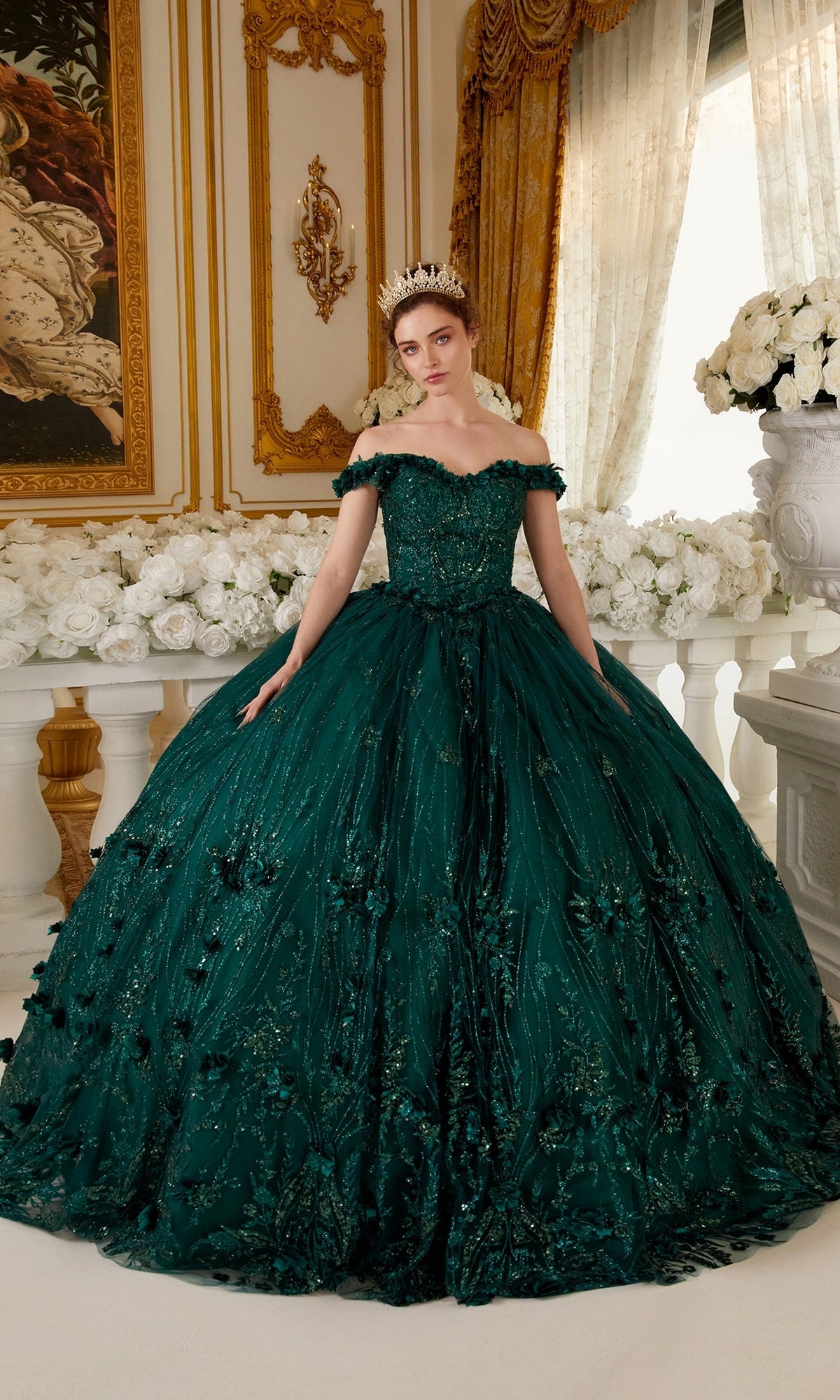 Emerald Long Ladivine 15704 Quinceanera Dress