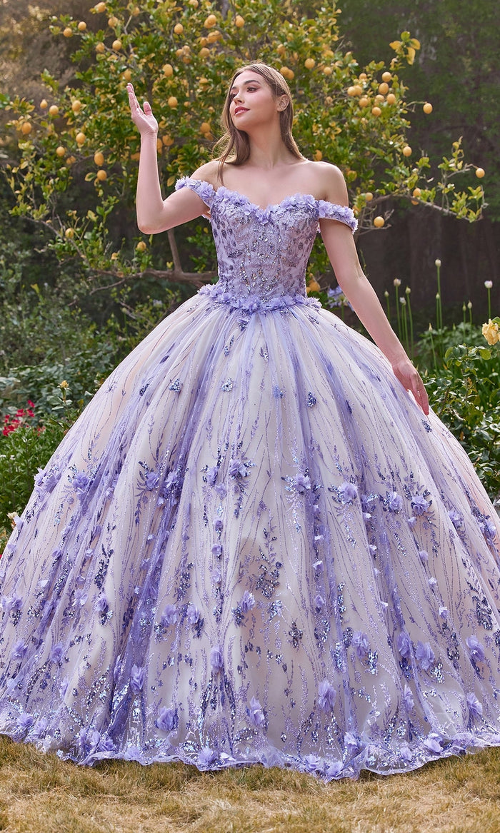 Lilac Long Ladivine 15704 Quinceanera Dress