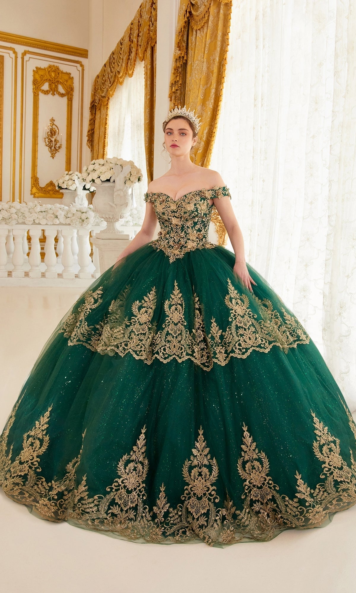 Emerald Long Ladivine 15705 Quinceanera Dress