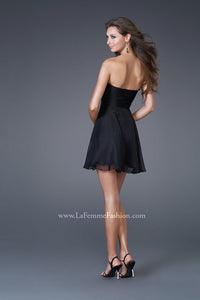  Empire Waist Short Strapless Prom Dress by La Femme