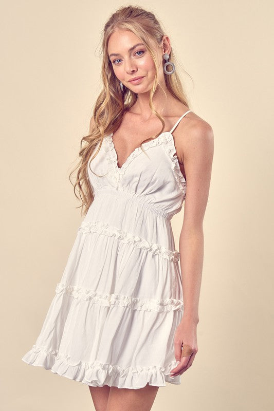  Short Tiered Casual Summer Dress with Ruffles
