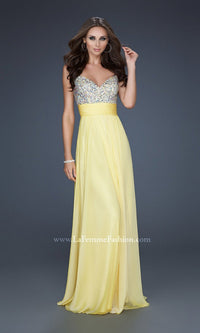 Yellow Long Formal La Femme Dress 16802