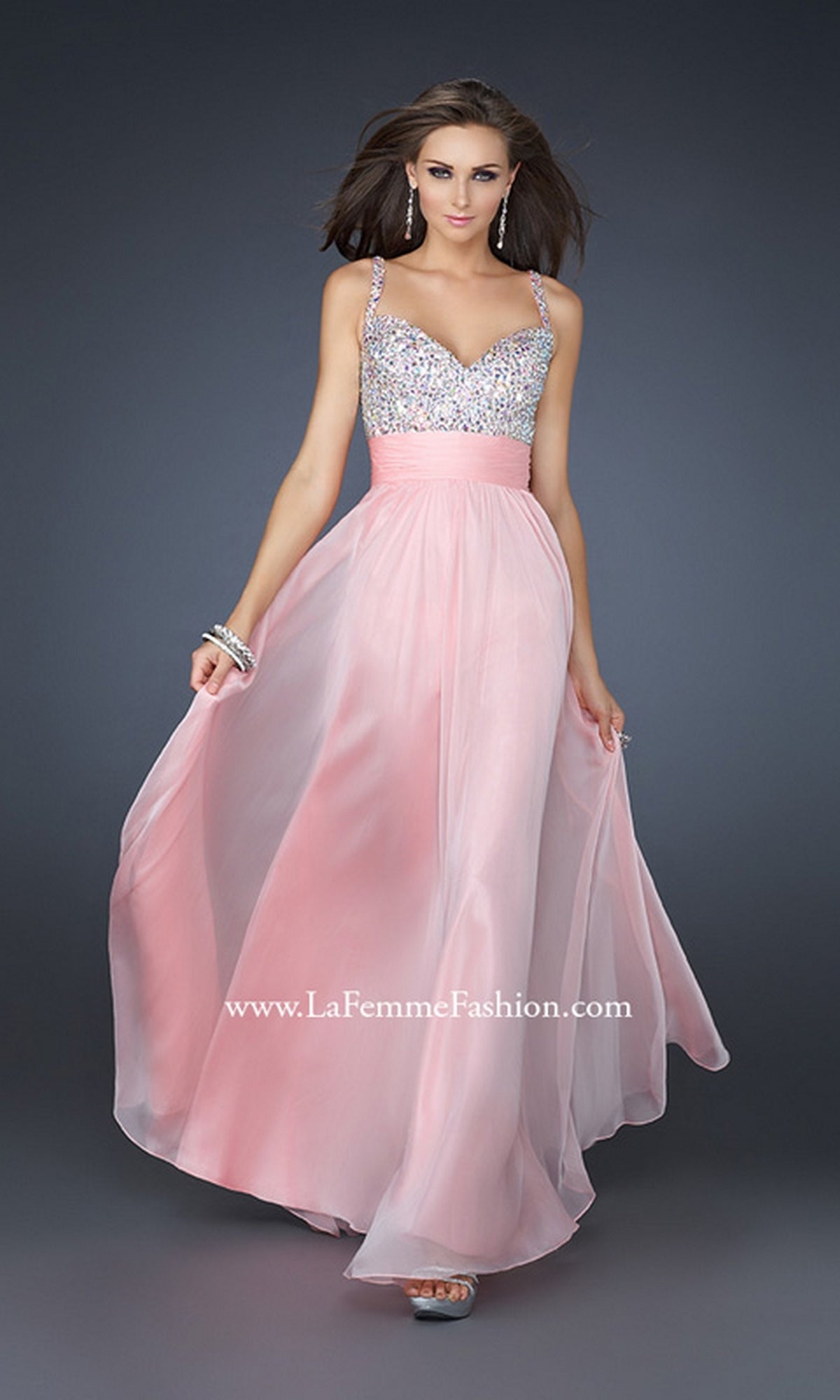 Cotton Candy Pink Long Formal La Femme Dress 16802