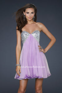 Lavender La Femme Short Strapless Prom Dress 17649