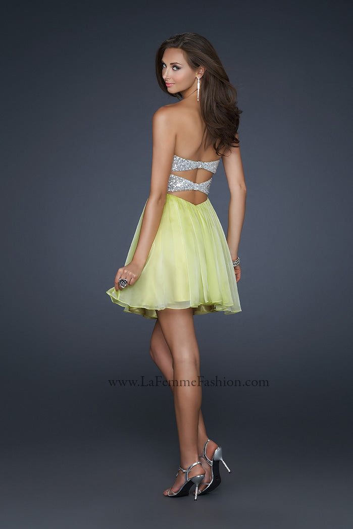  La Femme Short Strapless Prom Dress 17649