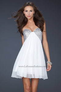 White La Femme Short Strapless Prom Dress 17649