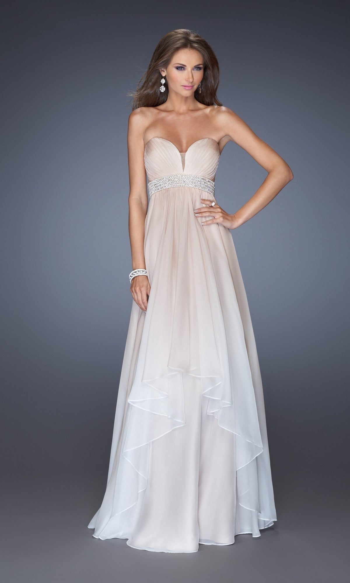 Nude Long La Femme Gown 20005