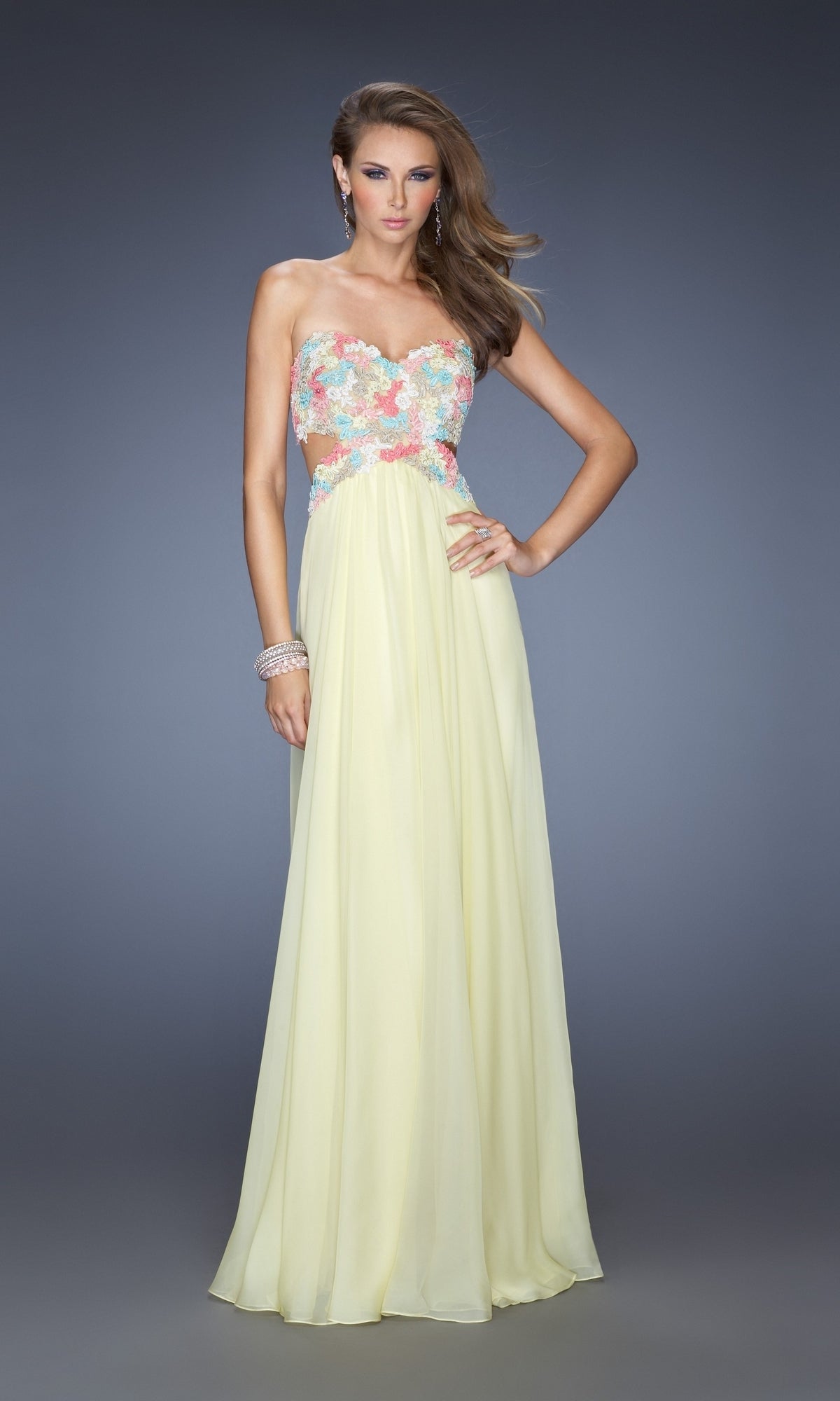 Lemon Long La Femme Gown 20059