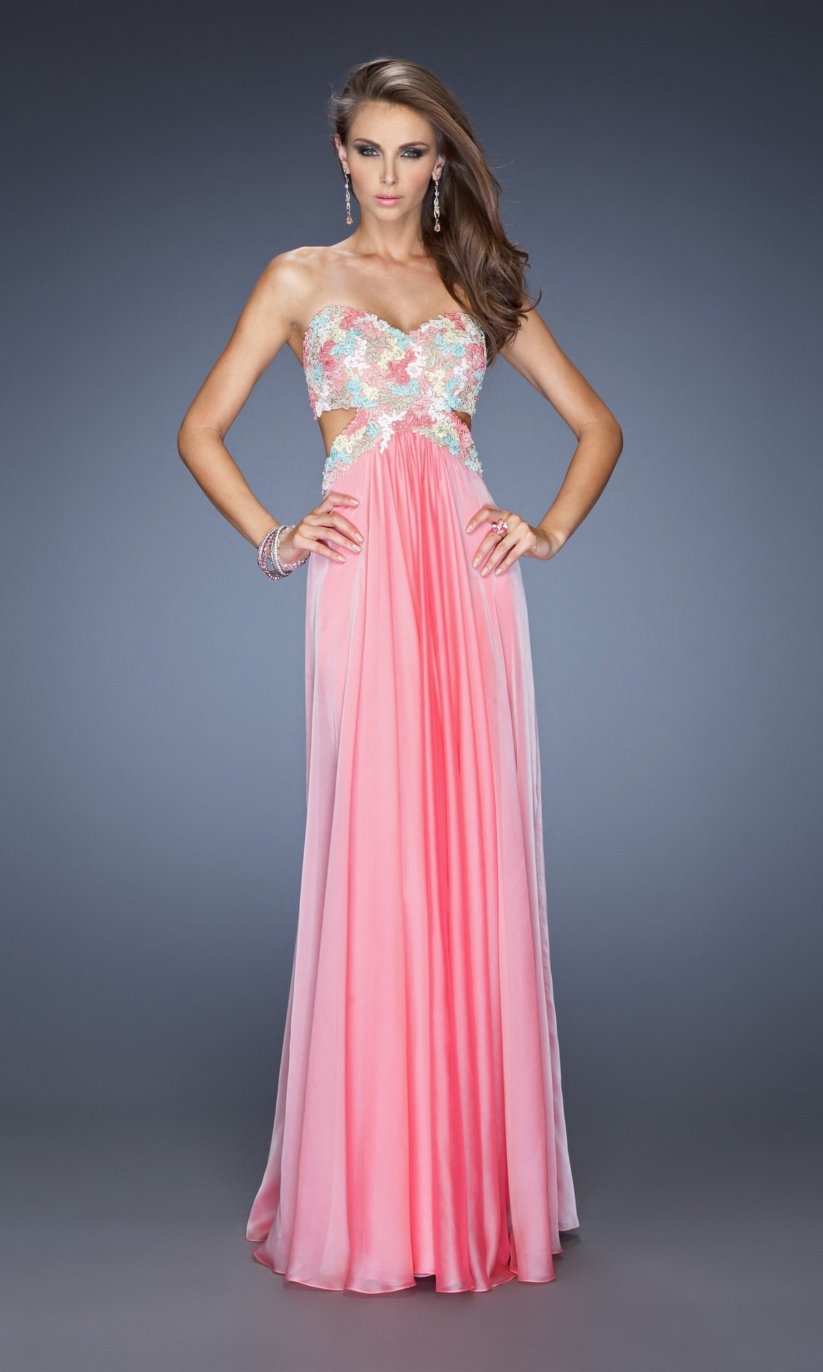 Sherbert Long La Femme Gown 20059