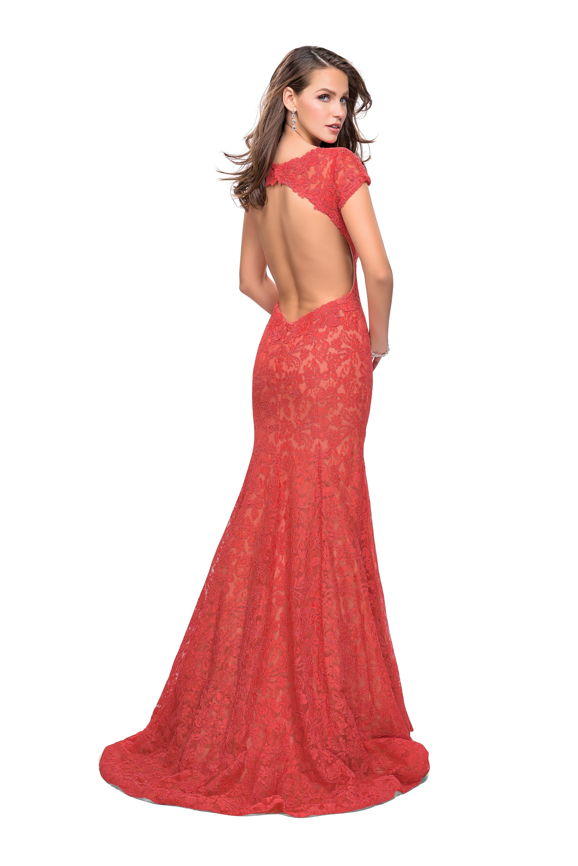 Coral backless dress discount