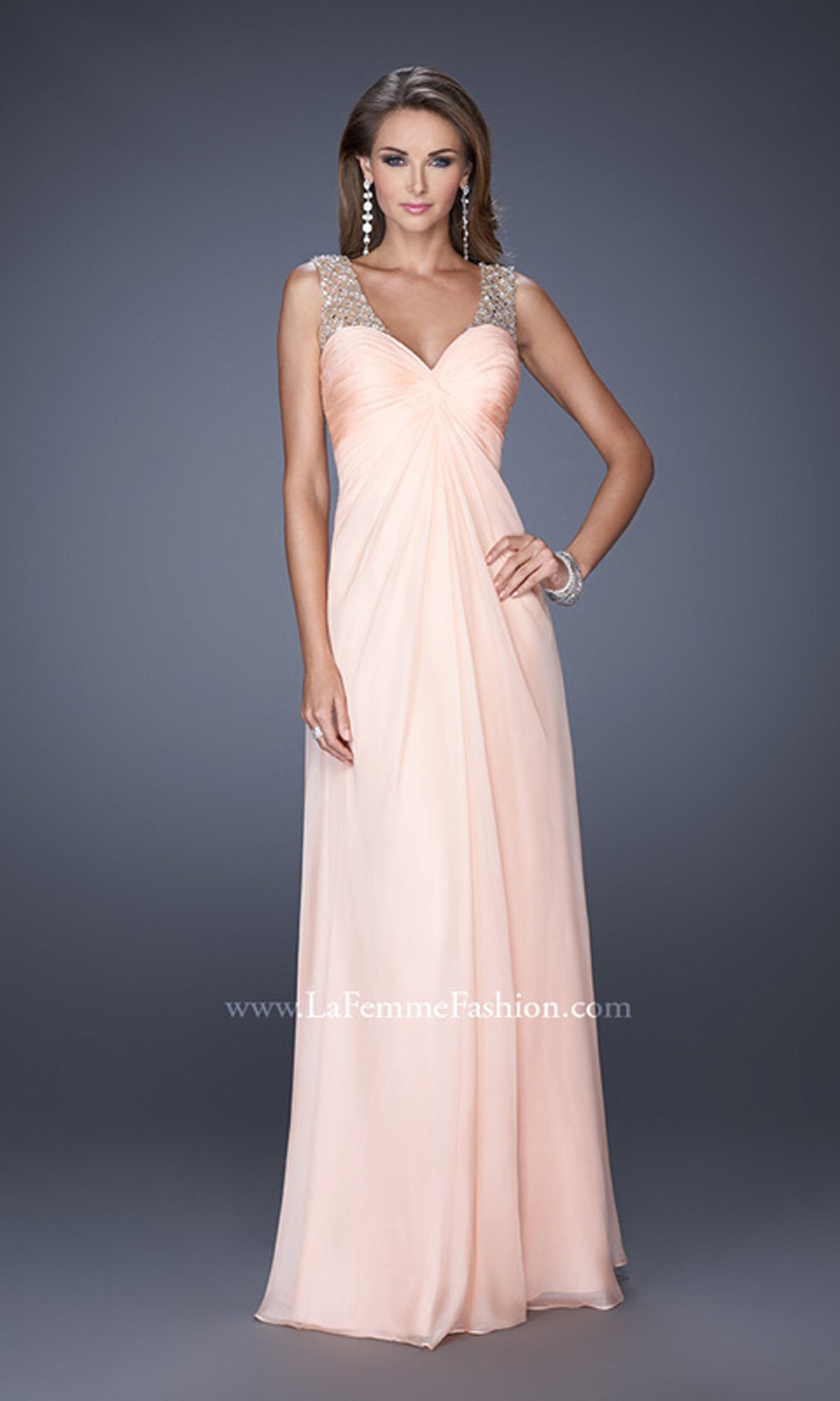 Apricot Long La Femme Gown 20122