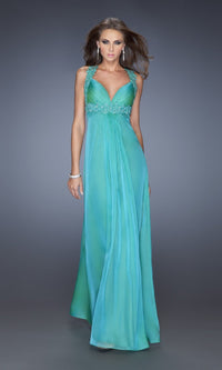 Jungle Green Long La Femme Gown 20134