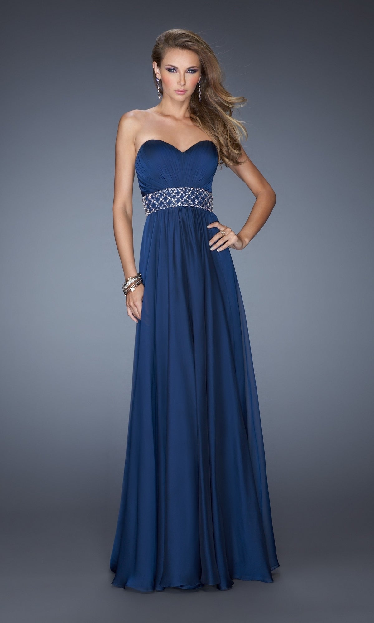 Navy Long La Femme Gown 20140