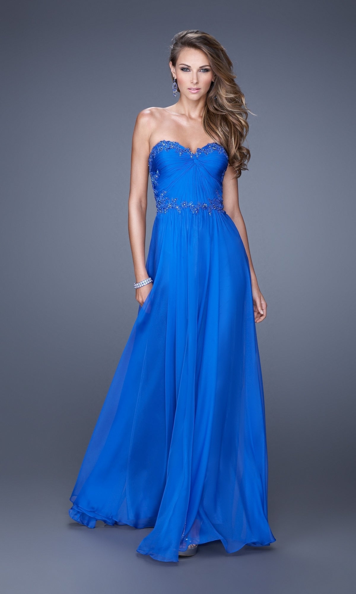 Electric Blue Long La Femme Gown 20669