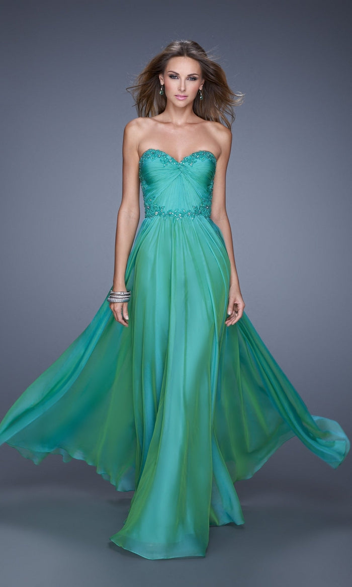 Jungle Green Long La Femme Gown 20669